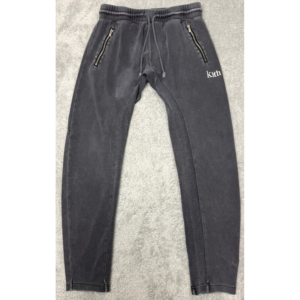 Kith Stonewashed Zip Pocket Sport Jogger Mens Size S Gray Streetwear
